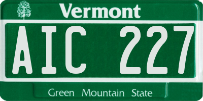 VT license plate AIC227