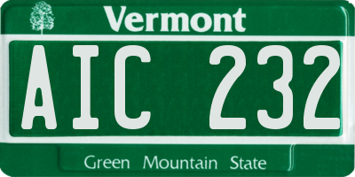 VT license plate AIC232