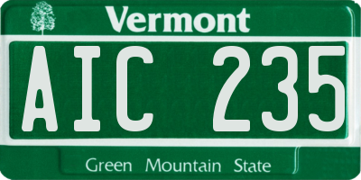 VT license plate AIC235