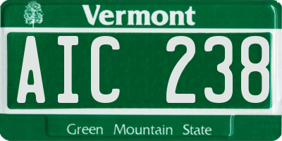 VT license plate AIC238