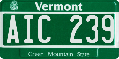 VT license plate AIC239