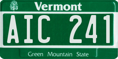 VT license plate AIC241