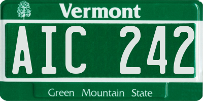 VT license plate AIC242