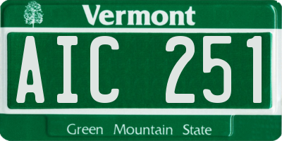VT license plate AIC251