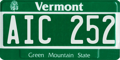 VT license plate AIC252