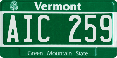 VT license plate AIC259