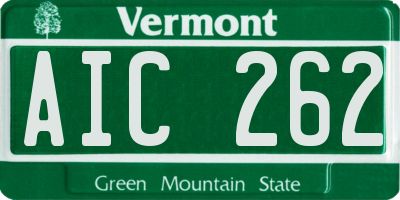 VT license plate AIC262