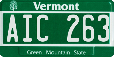 VT license plate AIC263
