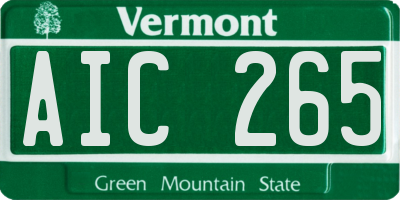 VT license plate AIC265