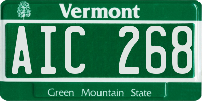 VT license plate AIC268