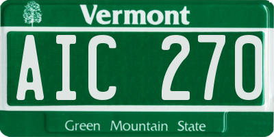 VT license plate AIC270
