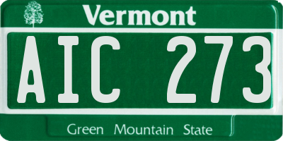 VT license plate AIC273