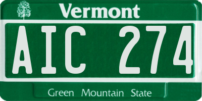 VT license plate AIC274