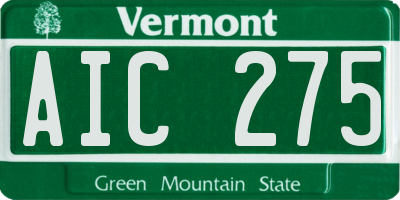 VT license plate AIC275