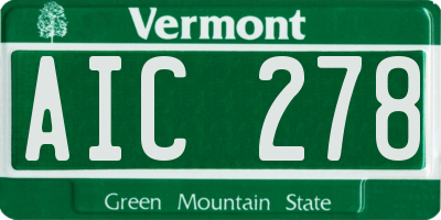 VT license plate AIC278