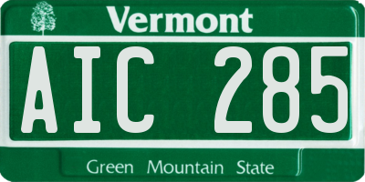 VT license plate AIC285