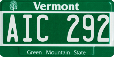 VT license plate AIC292
