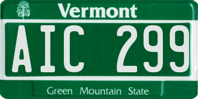 VT license plate AIC299