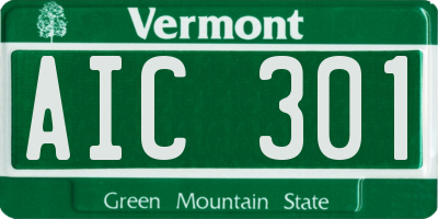 VT license plate AIC301
