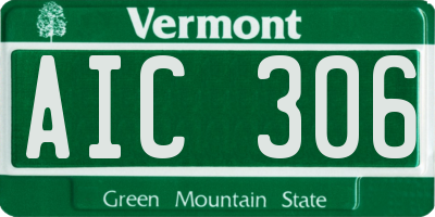 VT license plate AIC306