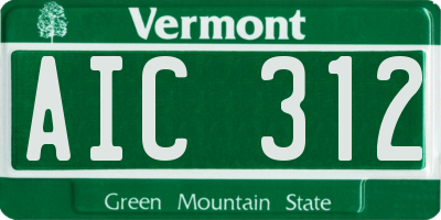 VT license plate AIC312