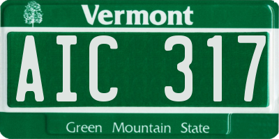 VT license plate AIC317