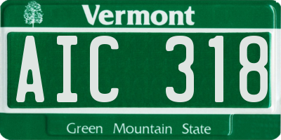 VT license plate AIC318