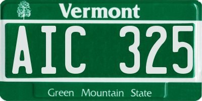 VT license plate AIC325