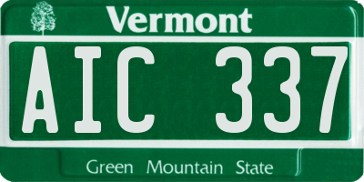 VT license plate AIC337