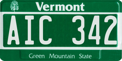 VT license plate AIC342