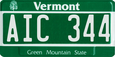 VT license plate AIC344
