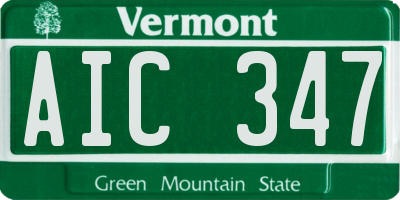 VT license plate AIC347