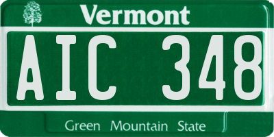 VT license plate AIC348