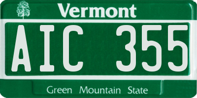 VT license plate AIC355