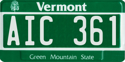 VT license plate AIC361