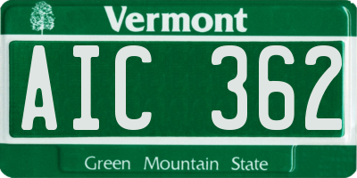 VT license plate AIC362