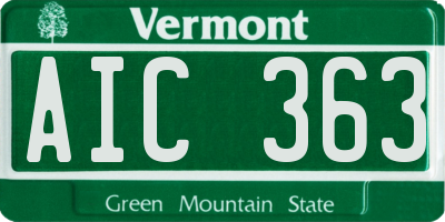 VT license plate AIC363