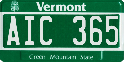 VT license plate AIC365