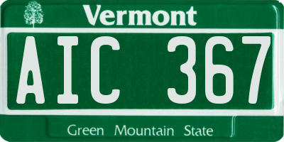 VT license plate AIC367