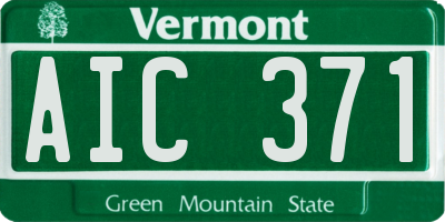 VT license plate AIC371