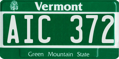 VT license plate AIC372