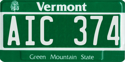 VT license plate AIC374