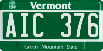 VT license plate AIC376
