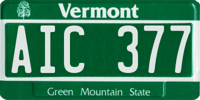 VT license plate AIC377