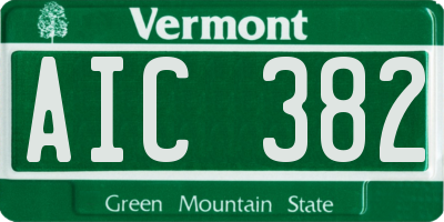VT license plate AIC382
