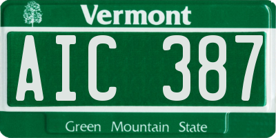 VT license plate AIC387