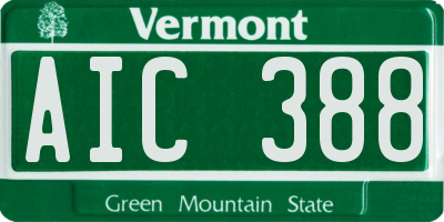 VT license plate AIC388