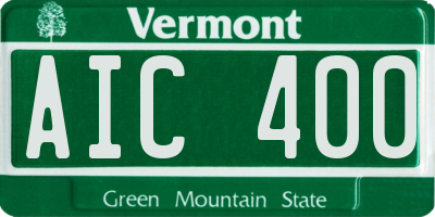 VT license plate AIC400