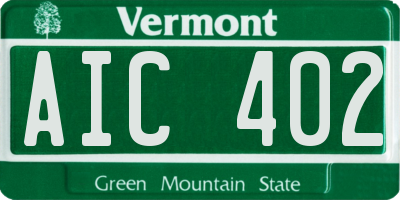 VT license plate AIC402