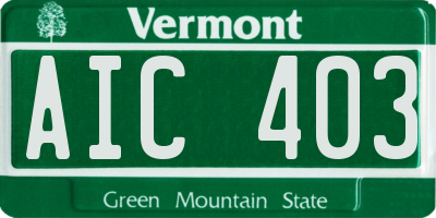 VT license plate AIC403